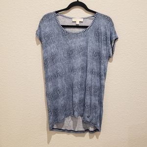 Michael Kors Blue/Black Print Blouse